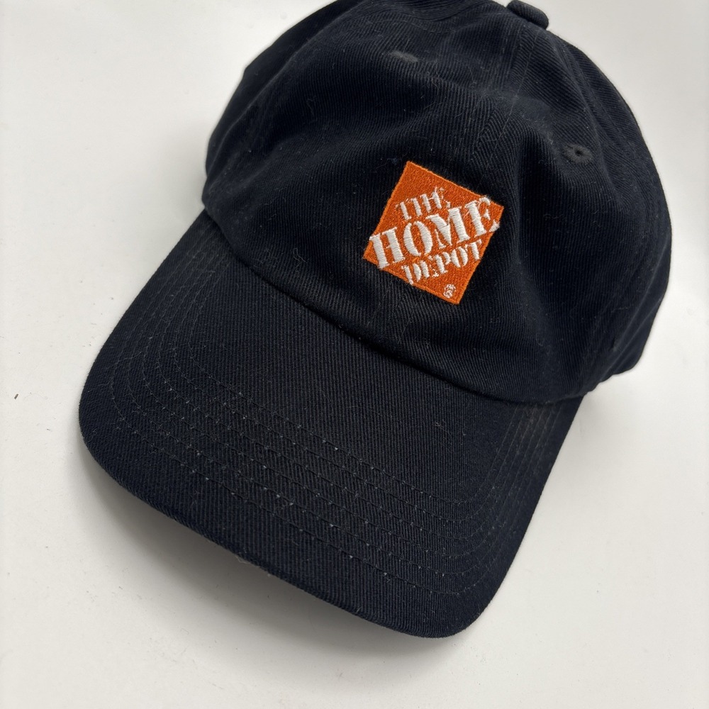 The Home Depot Black Adjustable Strapback embroidered Baseball Cap